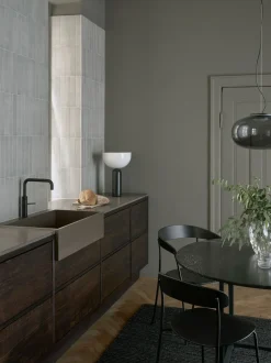 Florence Matbord Ø120 | Gris du Marais Marmor/ Svart