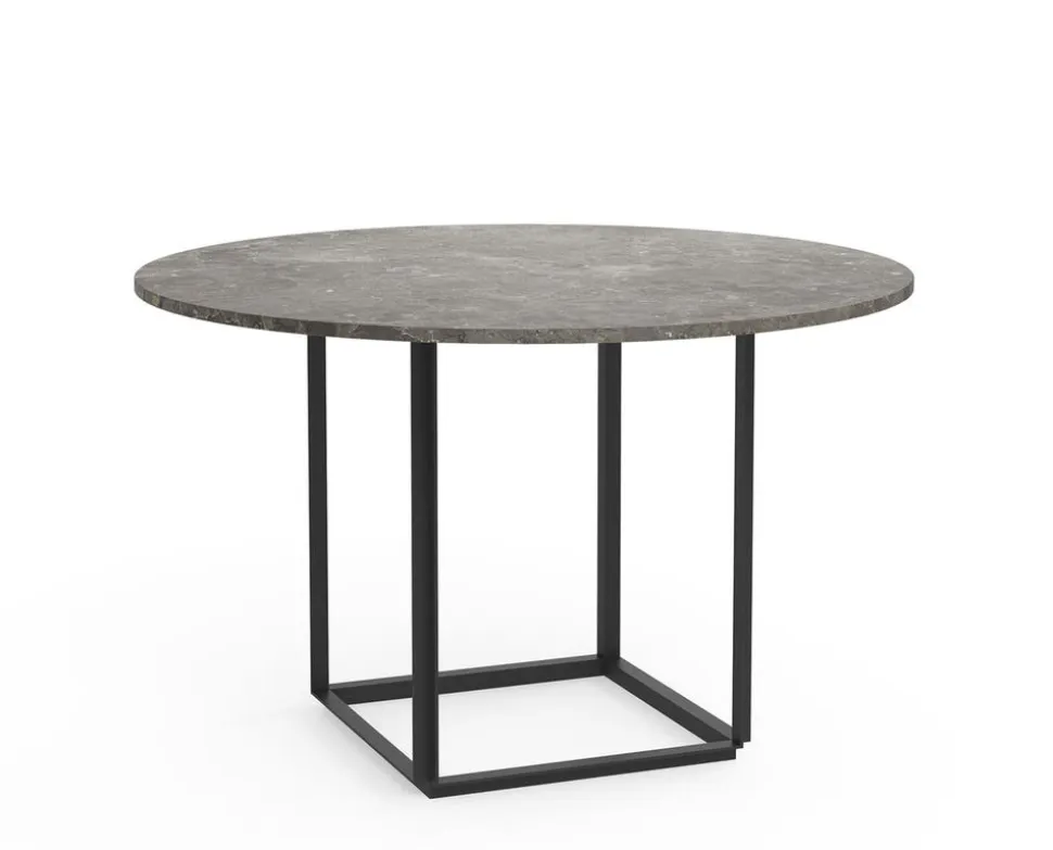 Florence Matbord Ø120 | Gris du Marais Marmor/ Svart