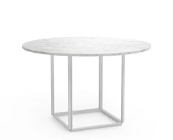 Florence Matbord Ø120 | Vit Carrera Marmor/ Vit