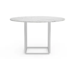 Florence Matbord Ø120 | Vit Carrera Marmor/ Vit