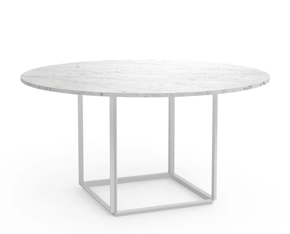 Florence Matbord Ø145 | Vit Carrera Marmor/ Vit
