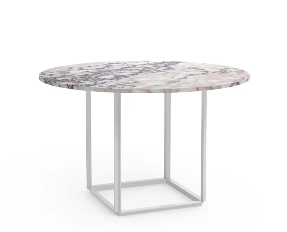 Florence Matbord Ø120 | Vit Viola Marmor/ Vit