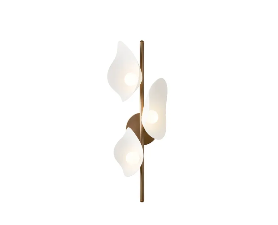 Florii 3 Vägglampa | Dark Bronze/White
