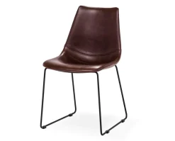 Fly Stol | Brun PU | Svart metall