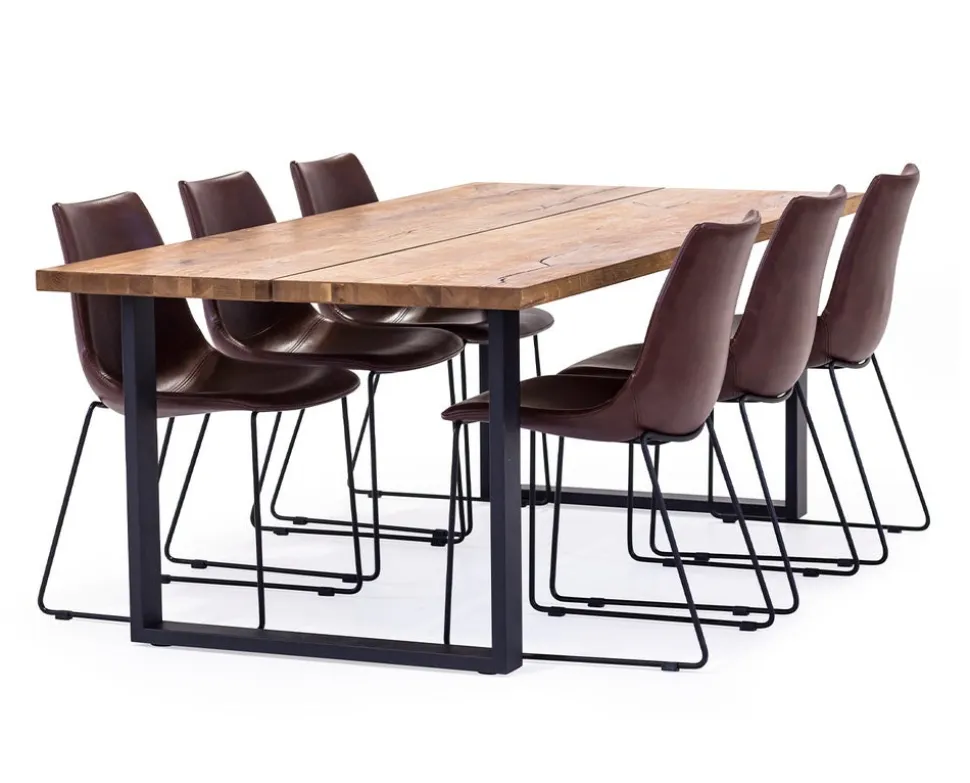 Fly Stol | Brun PU | Svart metall
