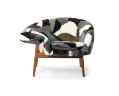 Fried Egg Fåtölj Patchwork sheepskin