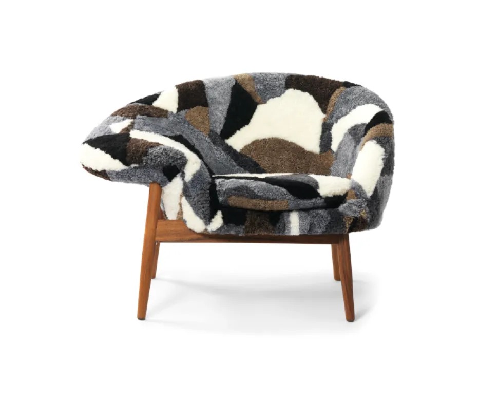 Fried Egg Fåtölj Patchwork sheepskin
