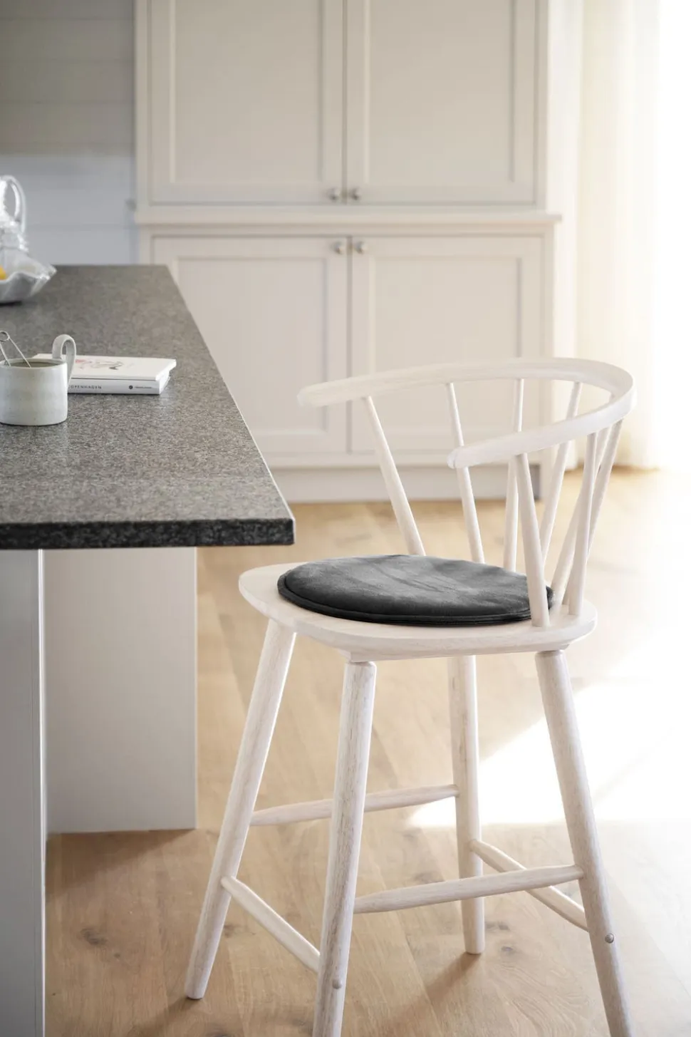 Fulton sittdyna | Svart läder-textil