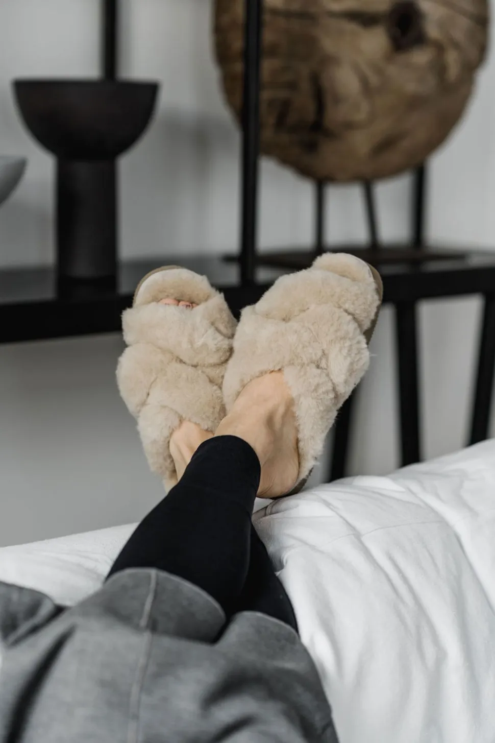 Gabriella Fårskinnstofflor Rusty Brown | Storlek 36