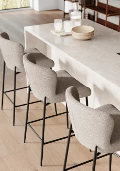 Glam Barstol SH78 | Tyg Pebble Grå Bouclé
