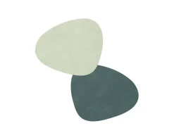 Glasunderlägg Curve | Dark Green/Olive Green | Dubbelsidig
