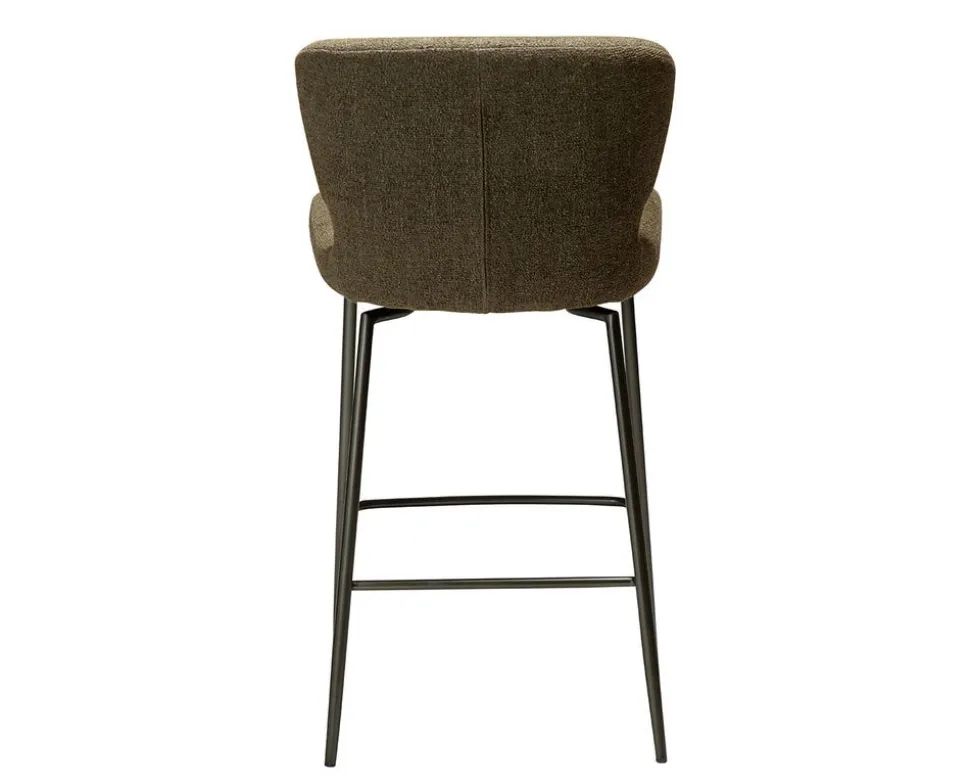 Glory Barstol | Snurrbar | Dark Olive Bouclé/Antique Pewter