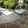 Glossy Bord Outdoor | D:128, Vit skiva, vita ben