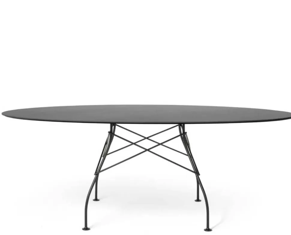 Glossy Bord Outdoor | 192x118, Svart skiva, svarta ben