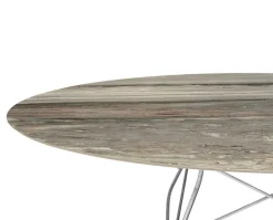 Glossy Matbord 192x118 | Tropical Grey skiva , kromben