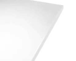Glossy Matbord 130x130 | Vit skiva, guldben