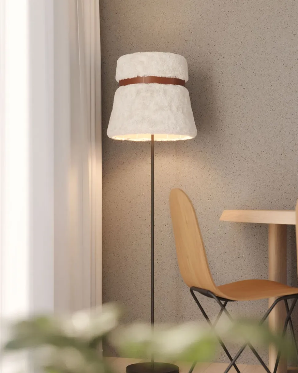 Glowing Ice Golvlampa | 50 cm | Chocolate leather