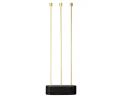 Grasil Golvljusstake | Svart Marmor/ Guld