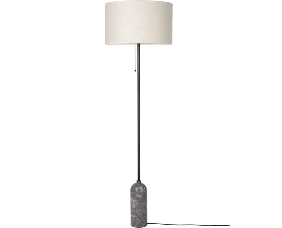 Gravity Golvlampa | Grå Marmor, Canvas