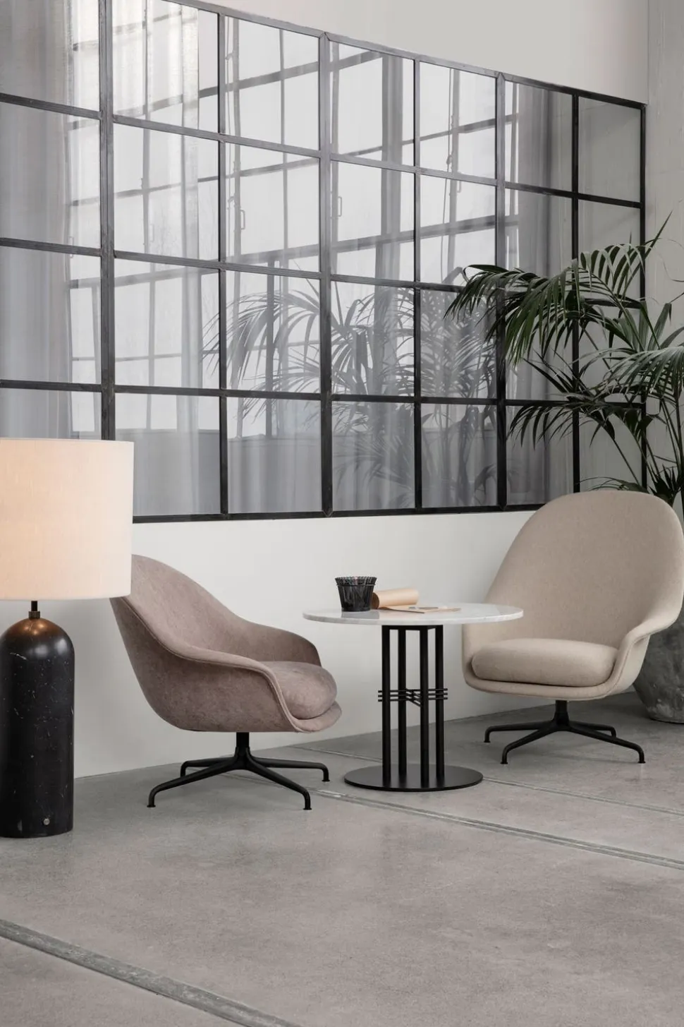 Gravity Golvlampa XL Låg | Vit Marmor, Vit