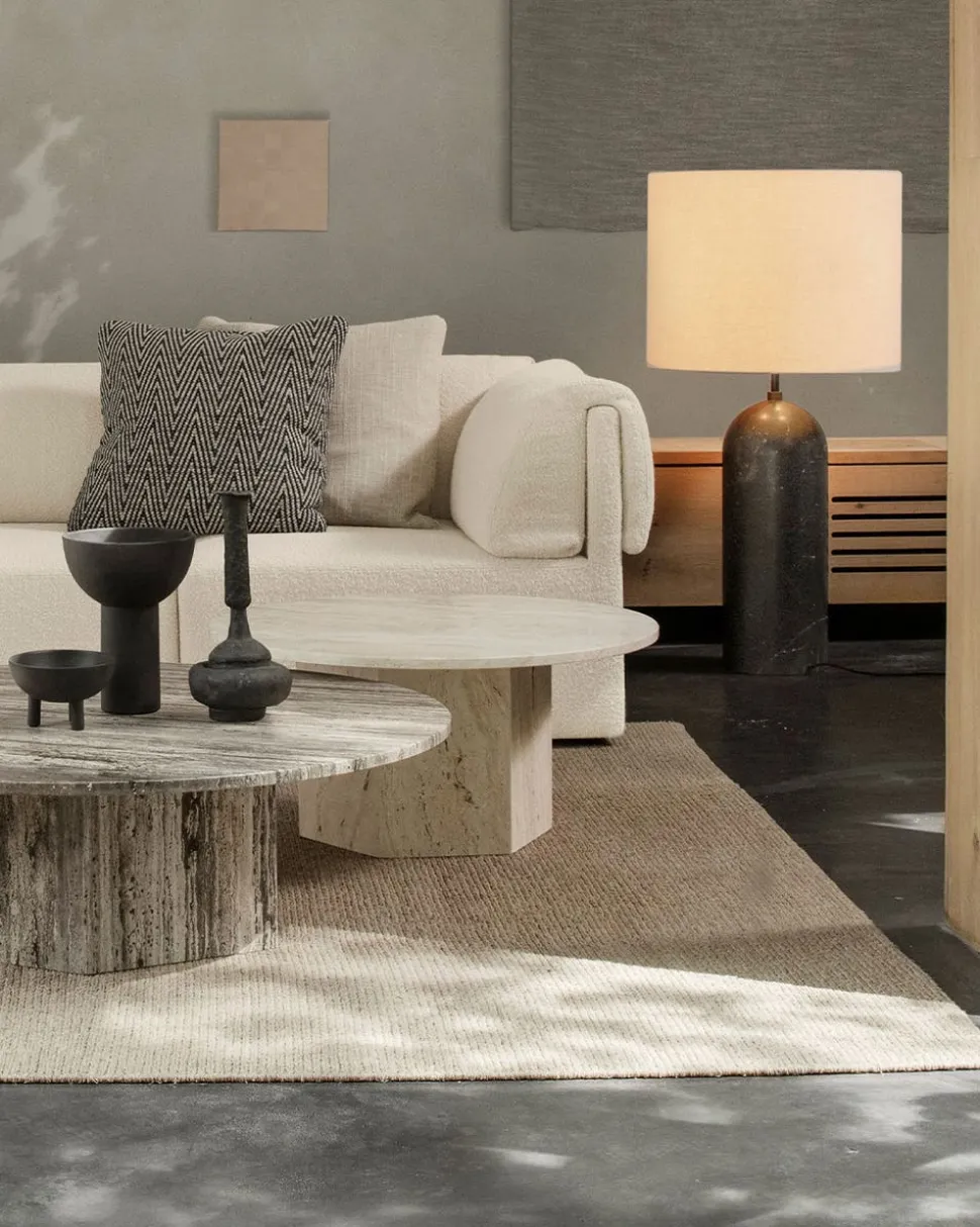 Gravity Golvlampa XL Låg | Vit Marmor, Vit