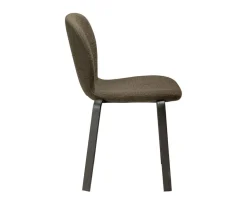 Heap Stol | Dark Olive Bouclé/Antique Pewter