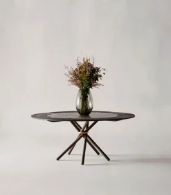 Hector Matbord Runt Ø120 | Mörk Ek, Mässingsring