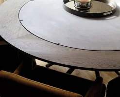 Hector Matbord Runt Ø120 | Mörk Ek, Mässingsring