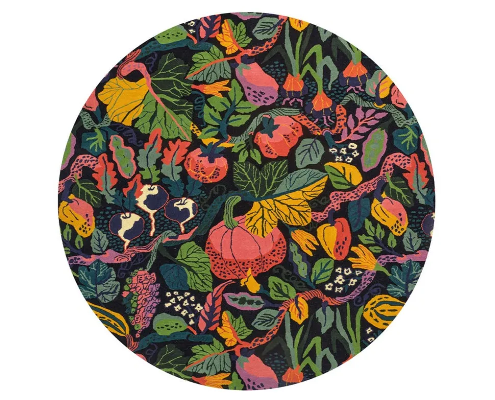 Heritage Garden Matta Ø180 Charcoal Multi