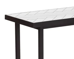 Herringbone Tile konsolbord Pure White | Svart
