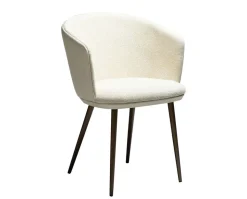 Hey Karmstol | Frosted Almond Bouclé | Beige Konstläder