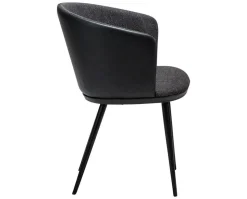 Hey Karmstol | Raven Black Bouclé | Svart Konstläder