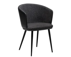 Hey Karmstol | Raven Black Bouclé | Svart Konstläder