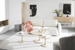 Hobart Soffbord | Ø60 | Vitpigmenterad Ek