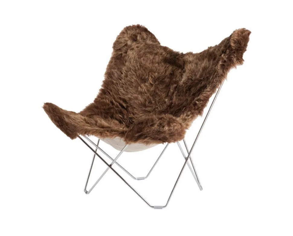 Iceland Mariposa Fåtölj Shorn Brown / Chrome