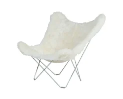 Iceland Mariposa Fåtölj Shorn White / Chrome