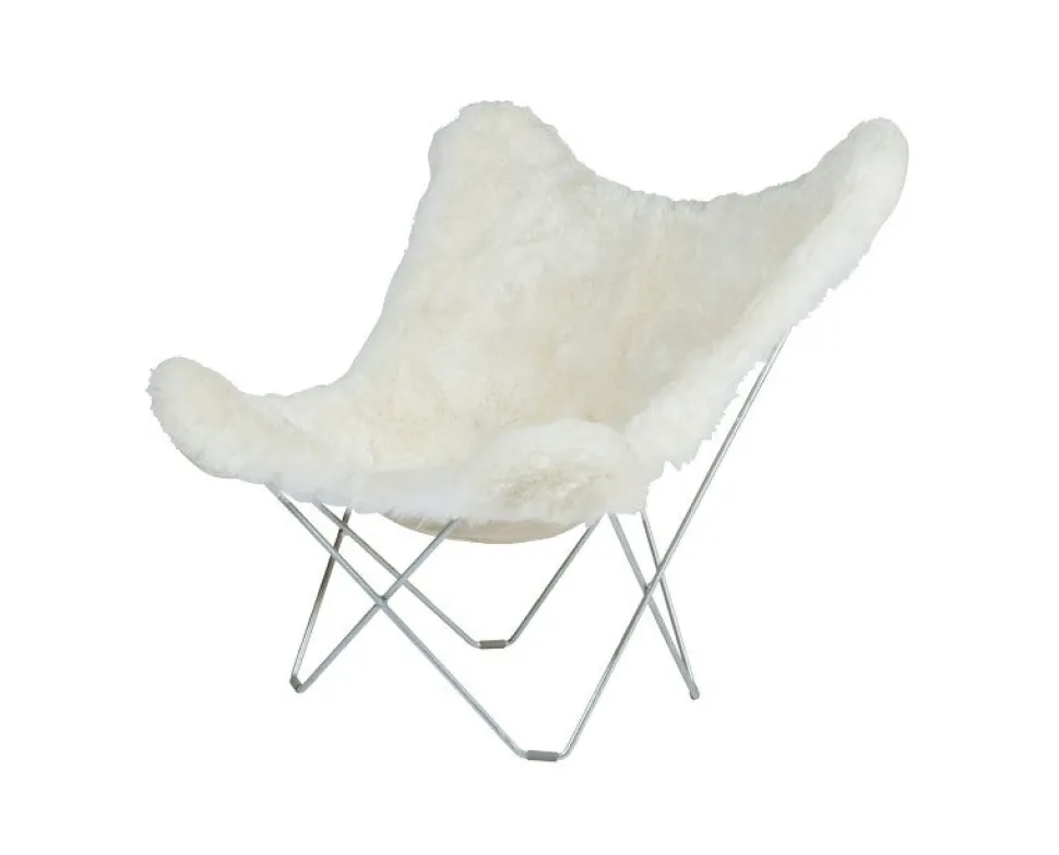 Iceland Mariposa Fåtölj Shorn White / Chrome