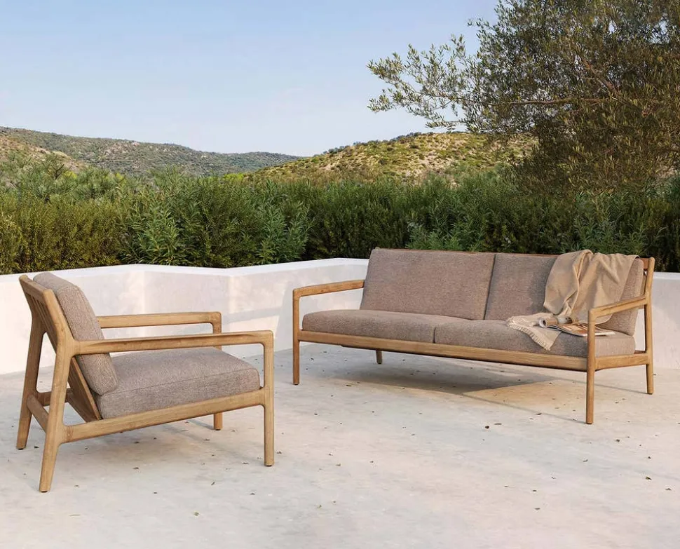 Jack Outdoor Loungefåtölj | Teak, Burgundy