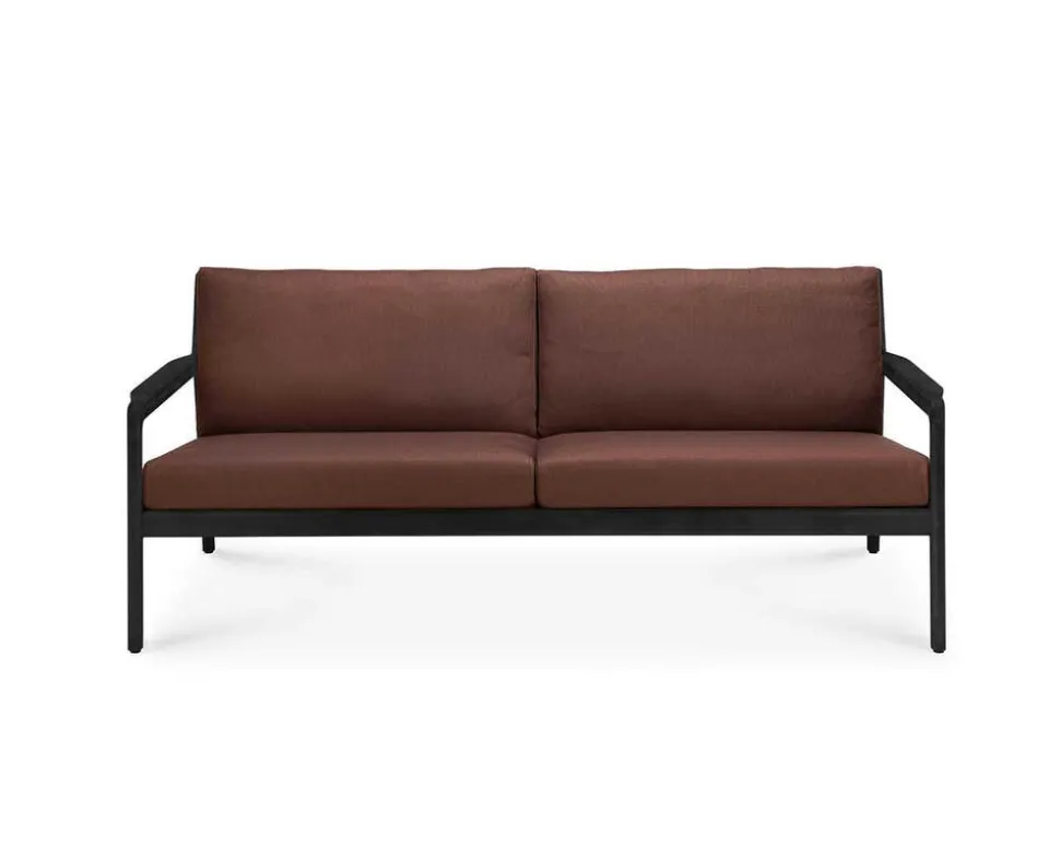 Jack Outdoor 2-sits Soffa | Svartlackad Teak, Burgundy