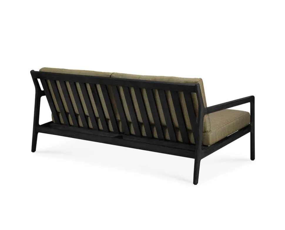 Jack Outdoor 2-sits Soffa | Svartlackad Teak, Green