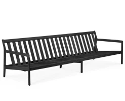 Jack Outdoor 3-sits Soffa | Svartlackad Teak, Mocha