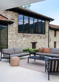 Jack Outdoor 2-sits Soffa | Svartlackad Teak, Mocha