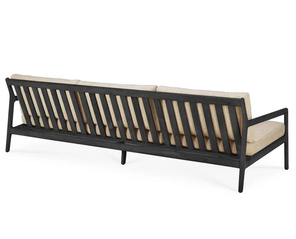 Jack Outdoor 3-sits Soffa | Svartlackad Teak, Natural