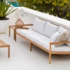 Jack Outdoor 3-sits Soffa | Svartlackad Teak, Off White