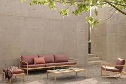 Jack Outdoor 3-sits Soffa | Teak, Burgundy