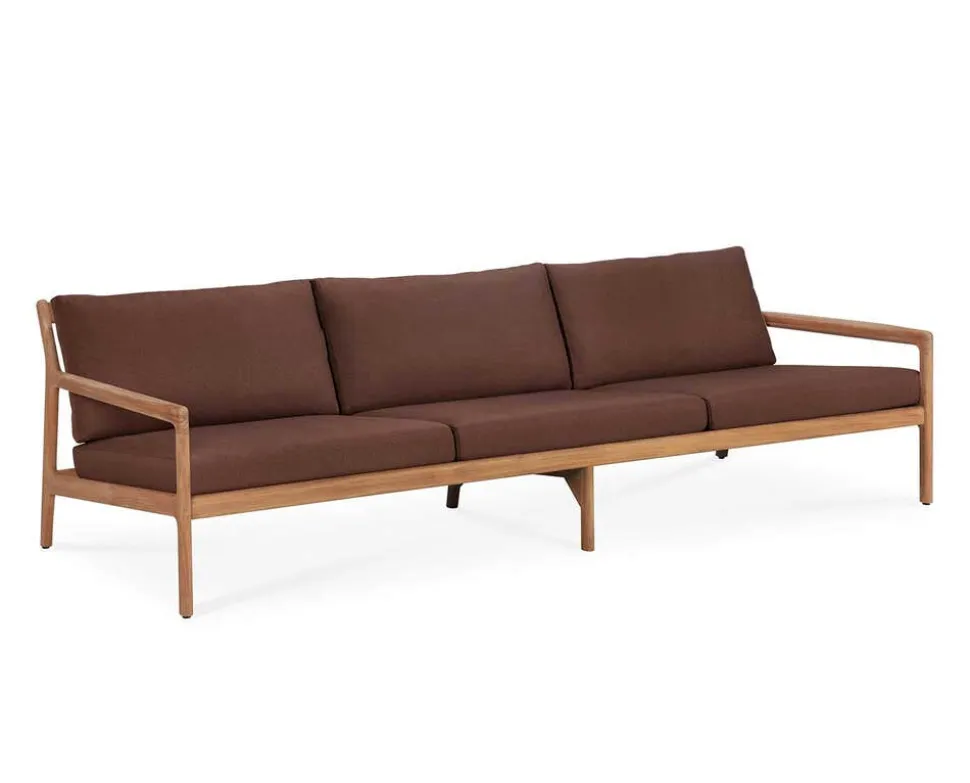 Jack Outdoor 3-sits Soffa | Teak, Burgundy