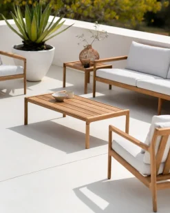 Jack Outdoor 2-sits Soffa | Teak, Off White