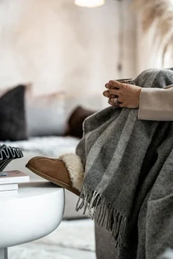 Jessica Fårskinnstofflor Stone | Storlek 36