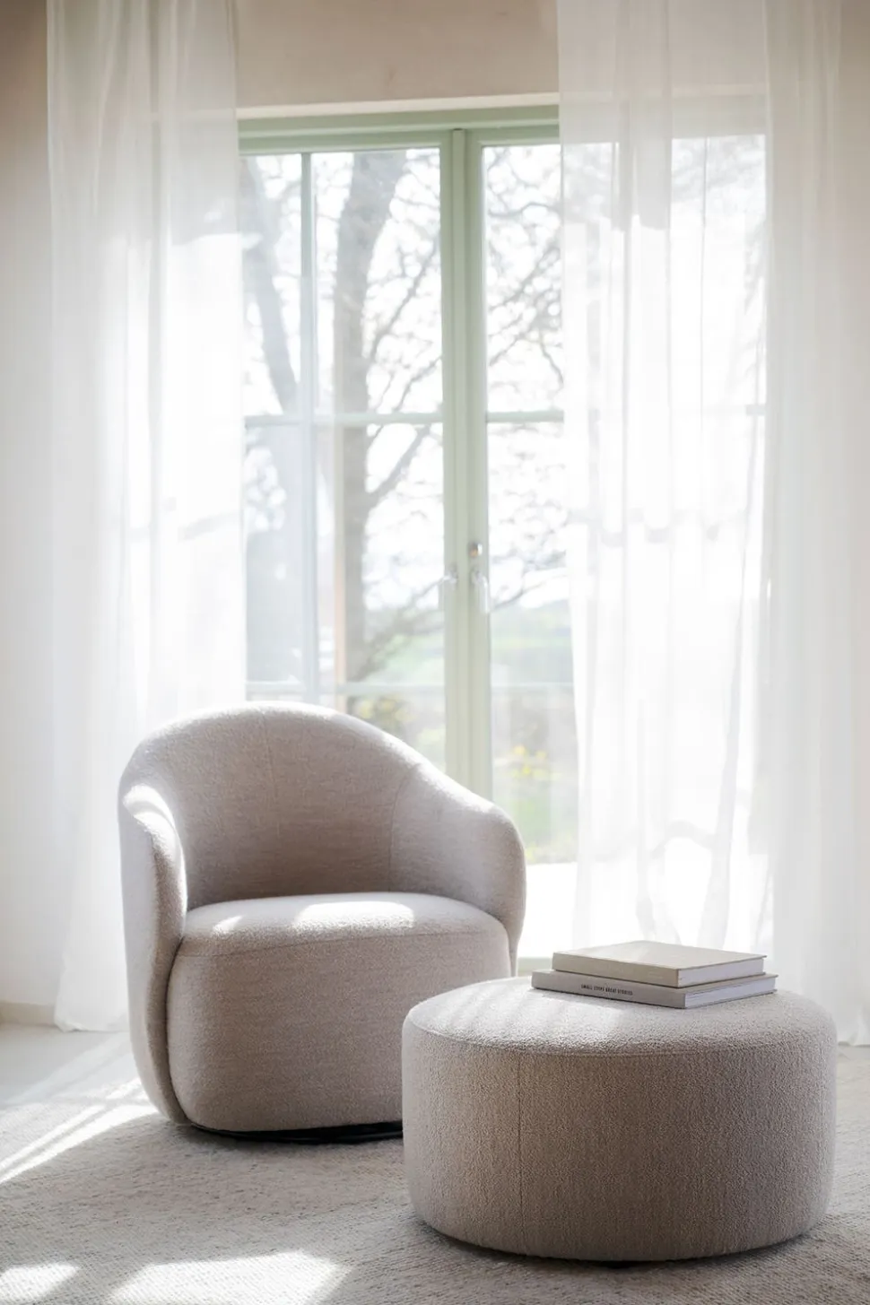 Joplin Sittpuff Ø70 | Alice 01 Ljusbeige