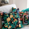 Kuddfodral Botanical Orange Svart